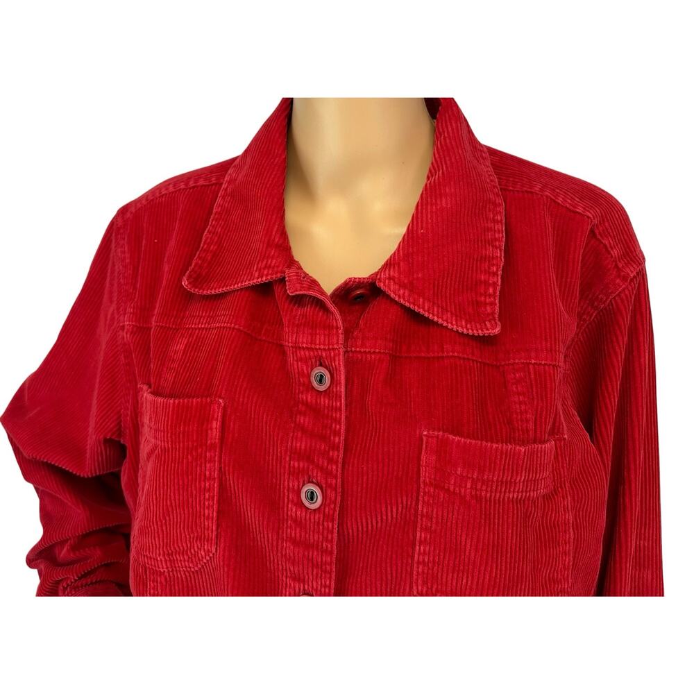 Dressbarn Vintage Corduroy Cotton Shacket Red Size XL - Picture 6 of 9